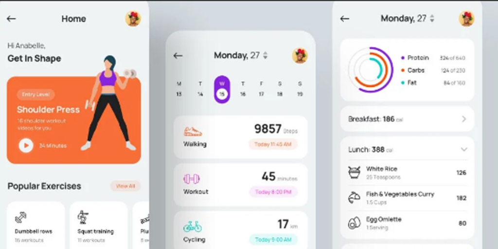 Fitness tracking app project preview